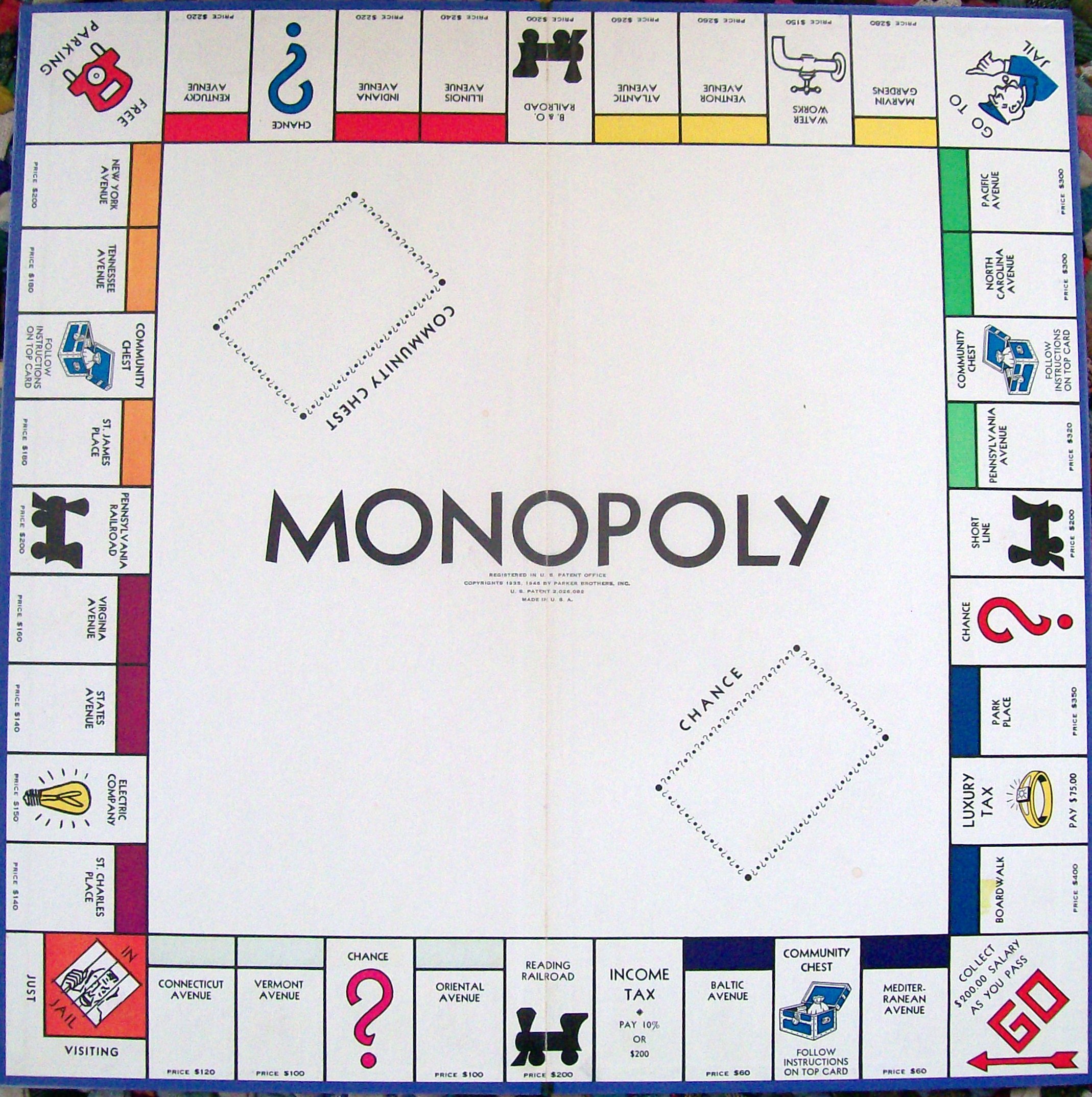 printable original monopoly board