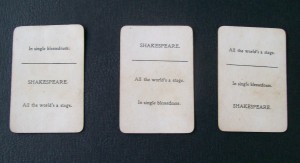 Shakespeare familiar quotation cards