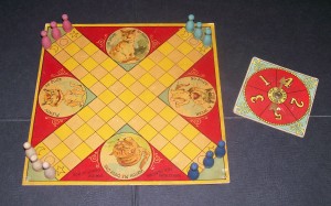 old 1895 parker brothers puss in the corner board game