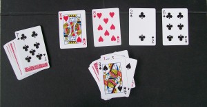 set up of card game of Nertz