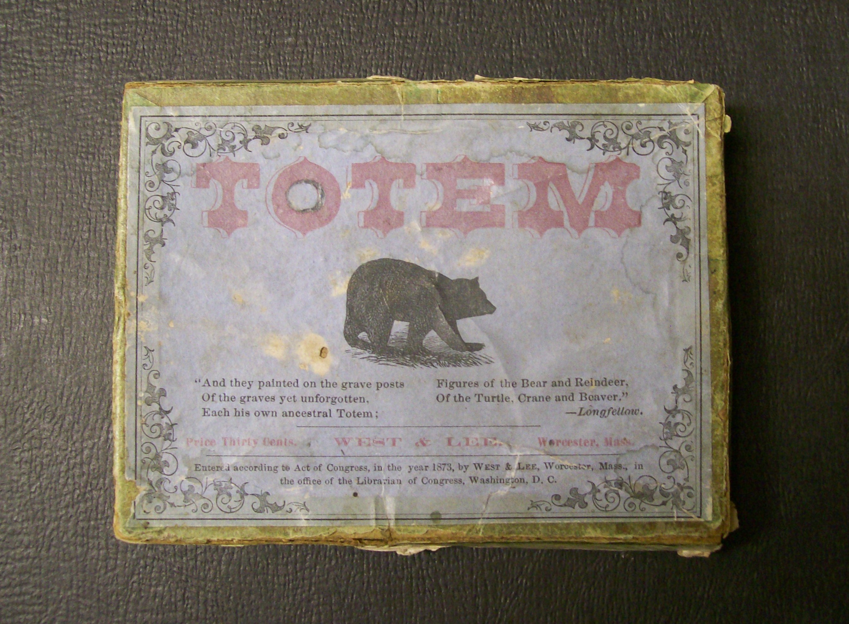 The 1873 Antique Card Game of Totem by West & Lee