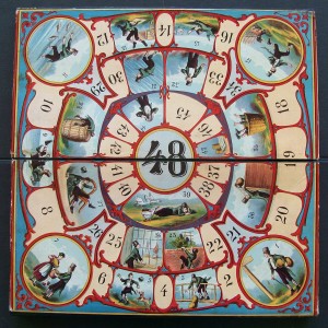 1875 mcloughlin bros. game board life's mishaps