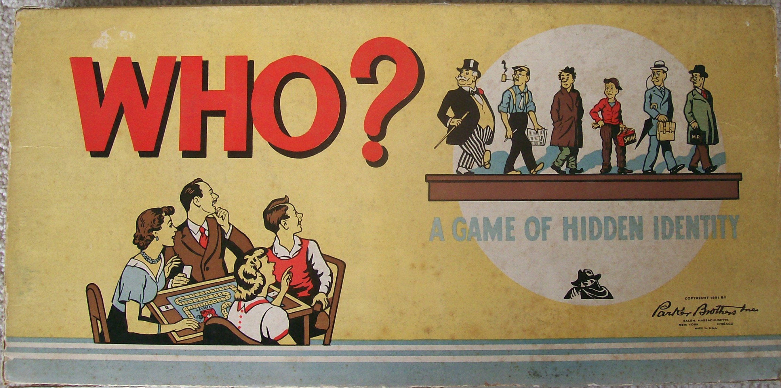 1951 Rare Parker Brothers Game of Who?