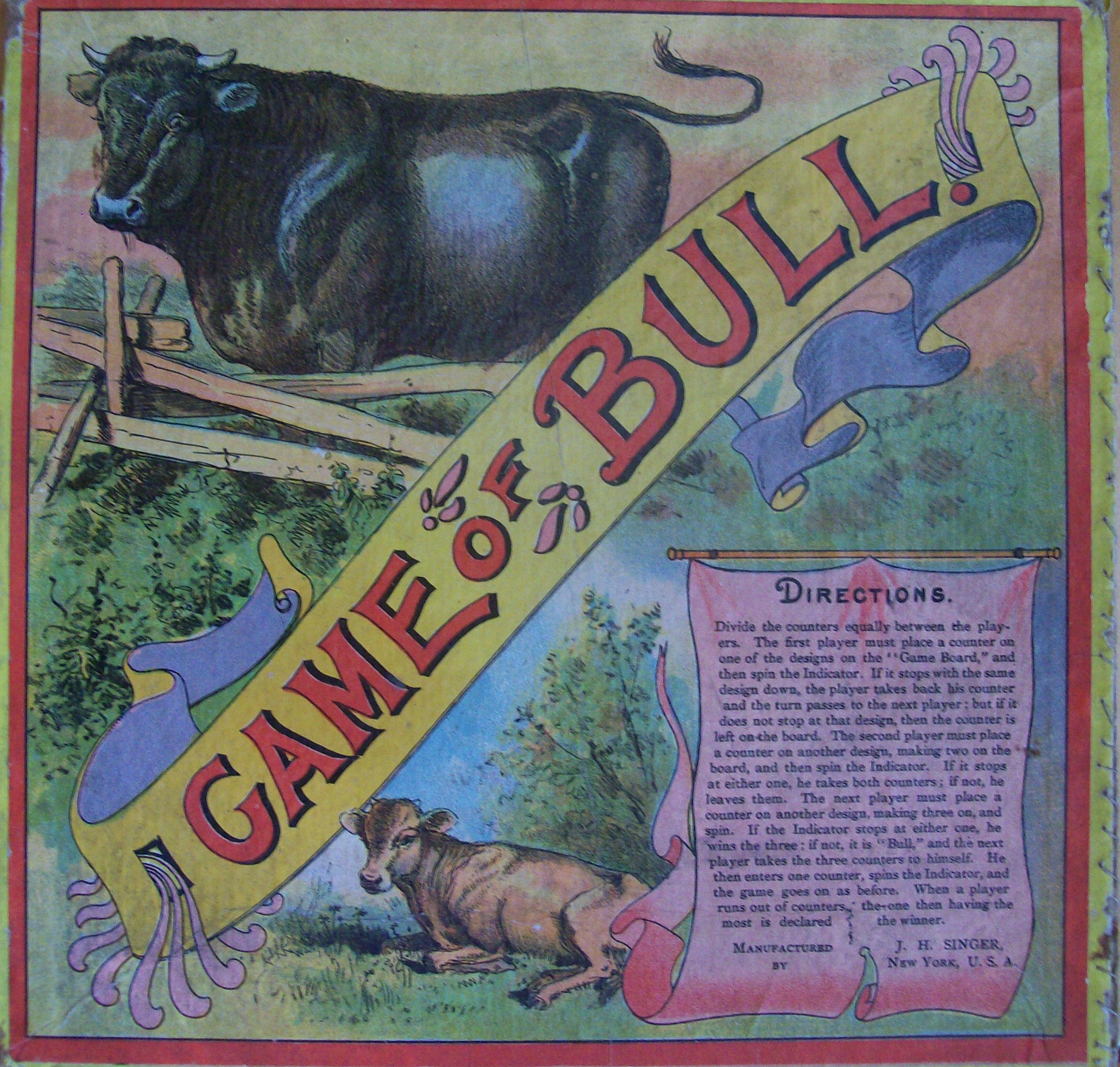 Antique Game of Bull by J.H. Singer