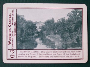 1896 fireside game company warwick castle game card
