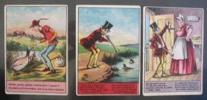 1887 mcloughlin bros old maid mother goose game cards