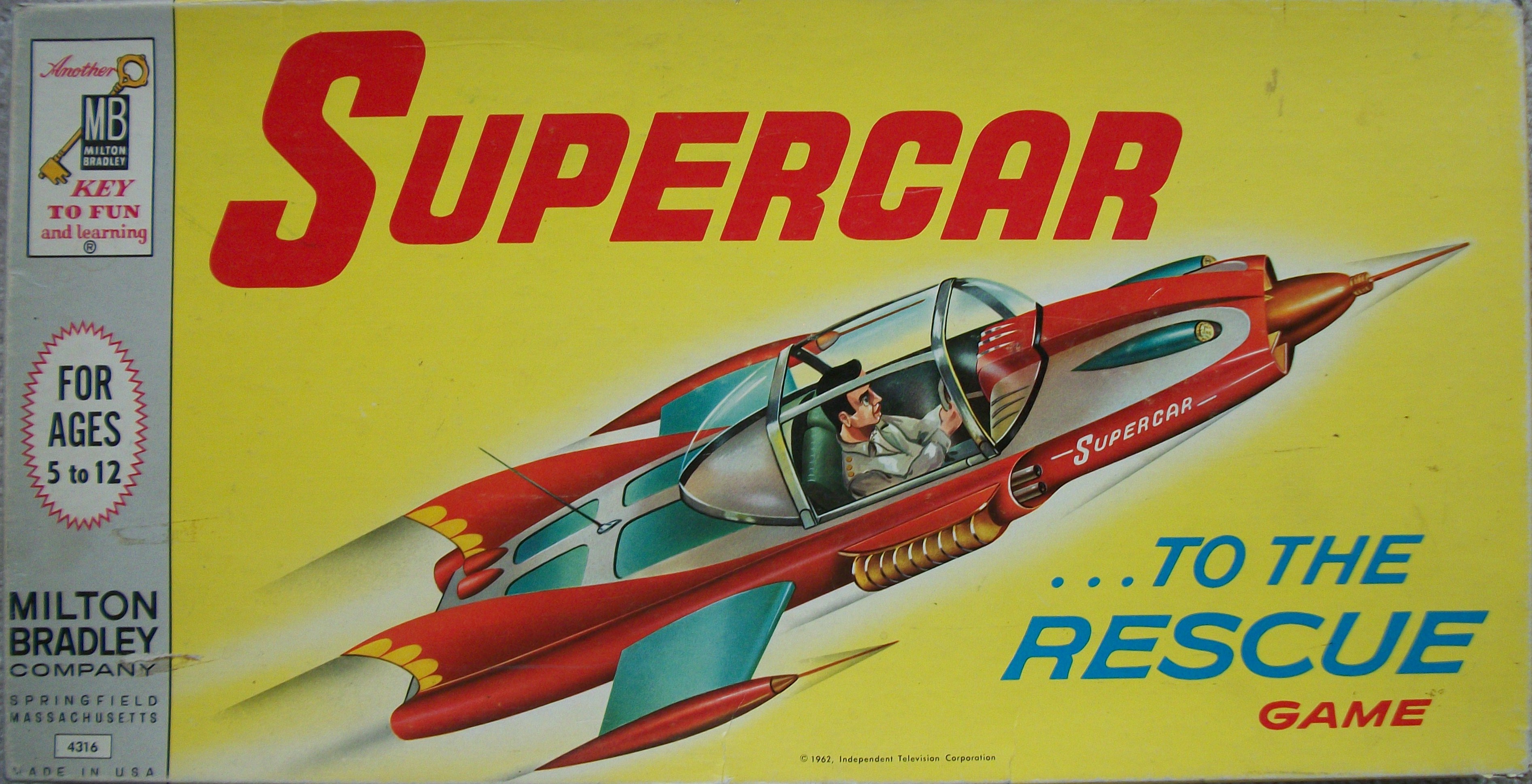 Milton Bradley 1962 Vintage Board Game of Supercar