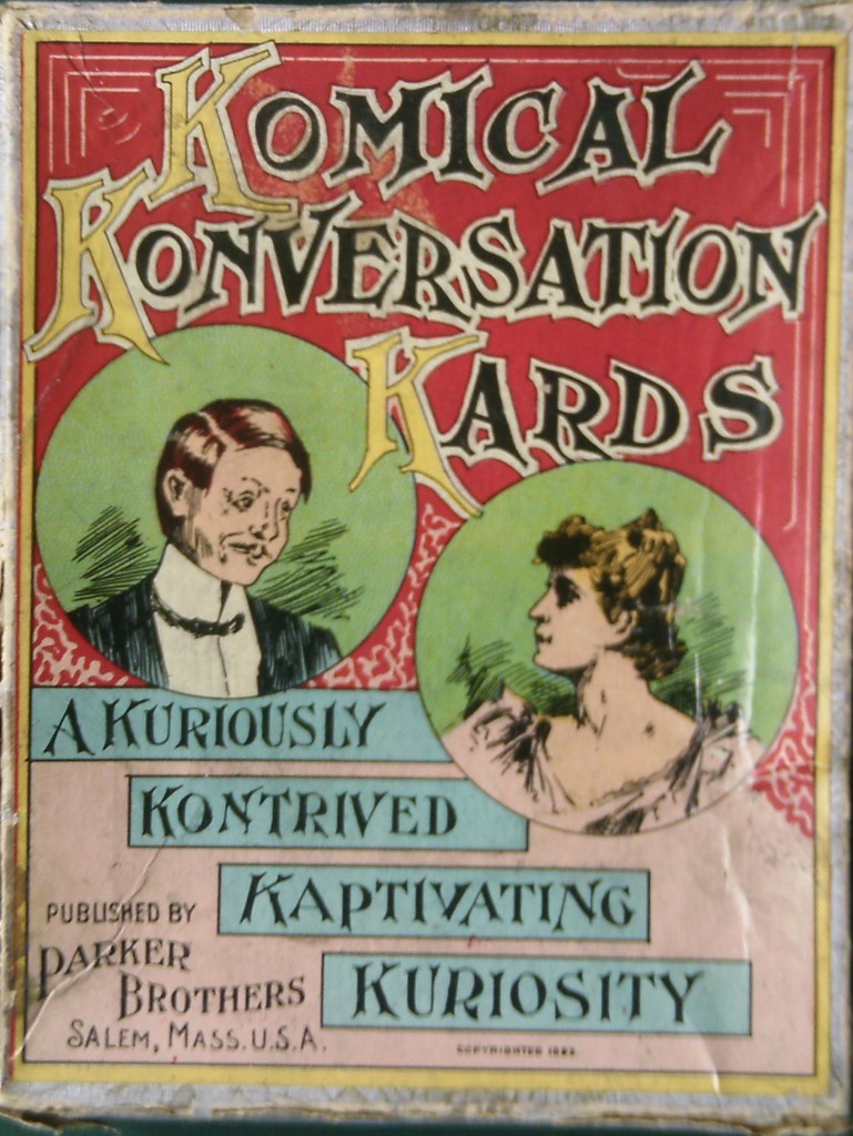 Antique Parker Brothers Game Of Komikal Konversation Kards All