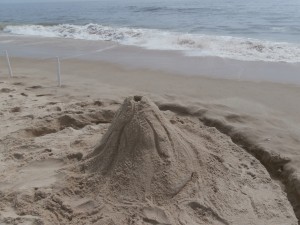 Sand Volcano sculpture for beach game