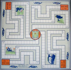 vintage parker brothers game board calling all cars