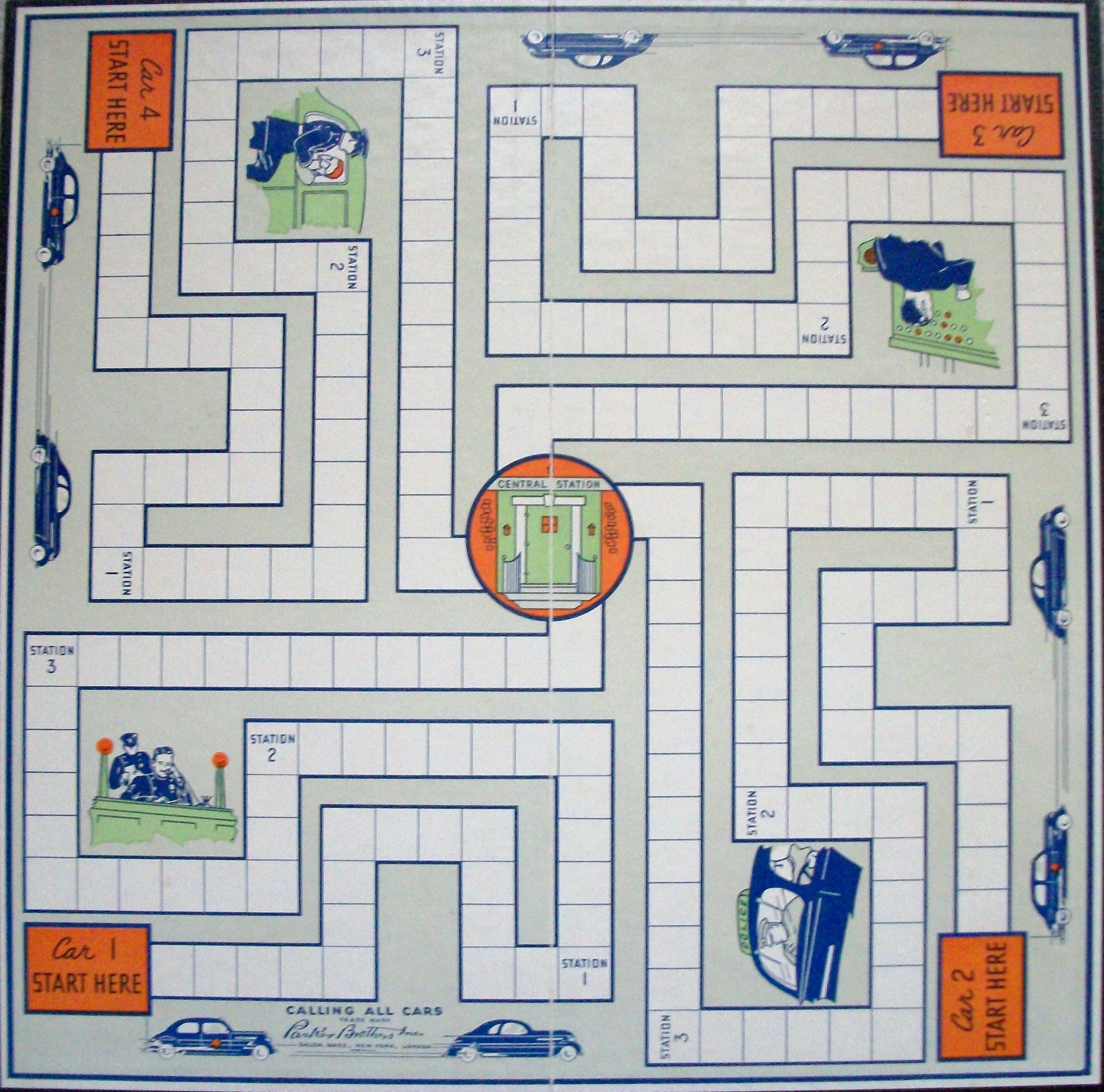 Vintage 1938 Parker Brothers Calling All Cars Board Game