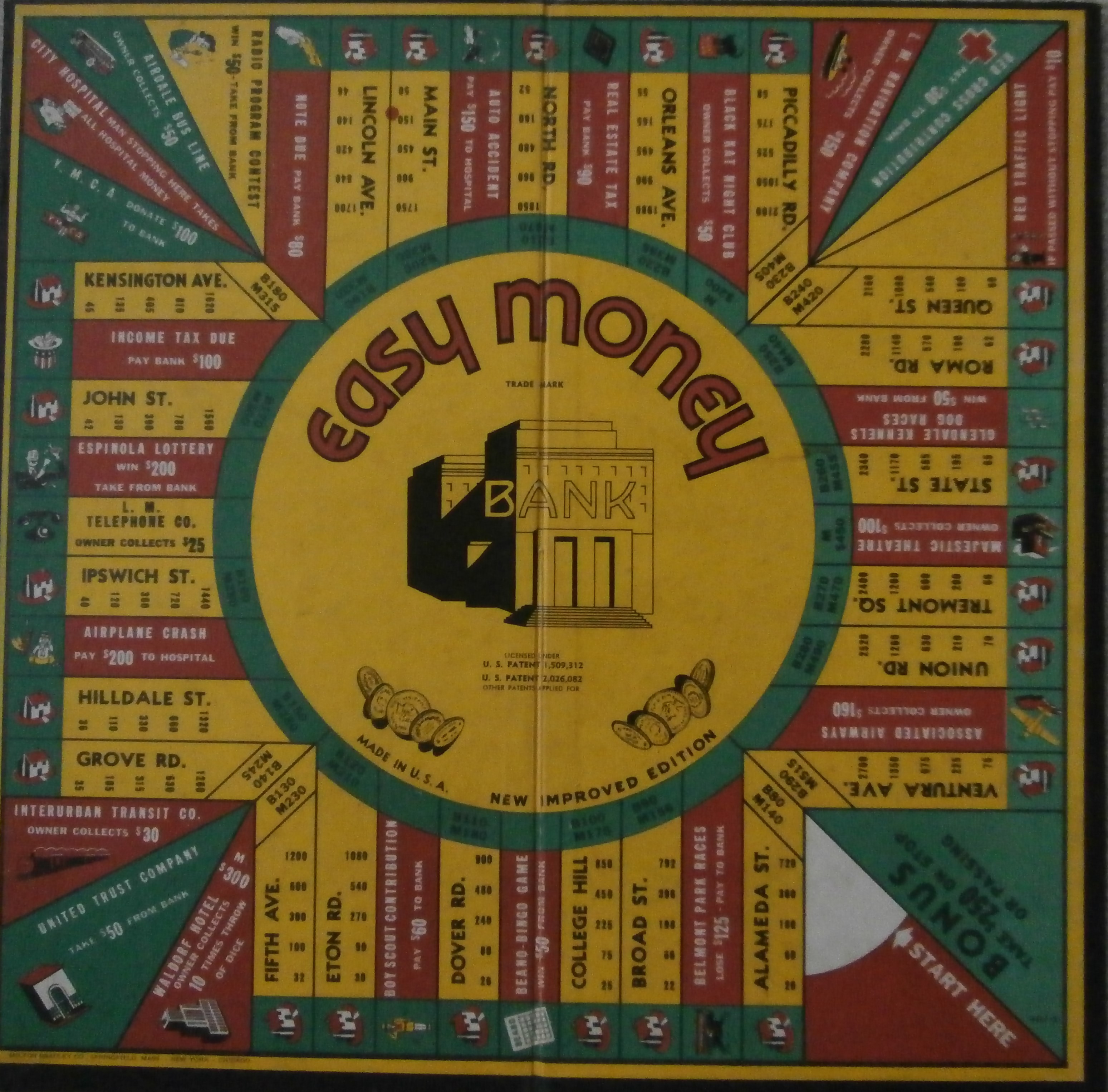 Vintage 1936 Easy Money Board Game