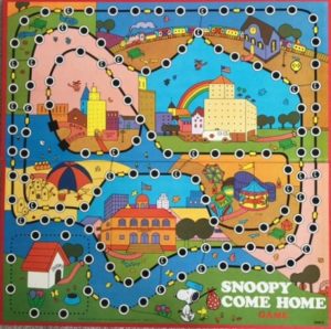 Milton Bradley game board 1973 Snoopy Come Home